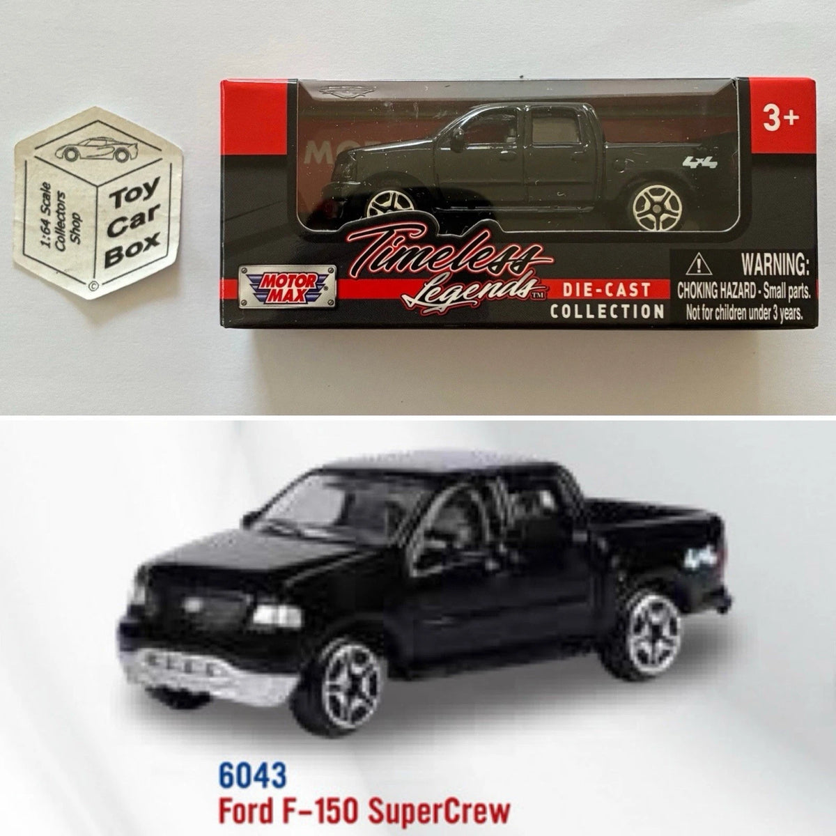 MOTORMAX - Ford F-150 SuperCrew (Black - 3” Series / 1:64* - Boxed) C03