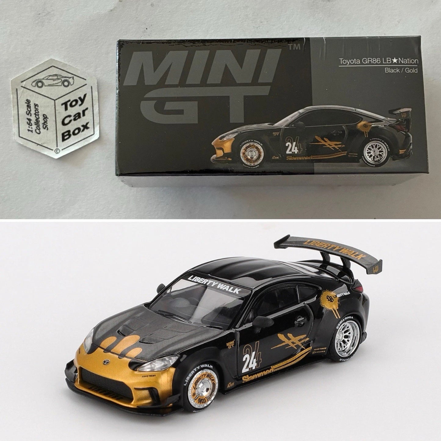 Mini GT #1149 - Toyota GR86 LB Nation (Black / Gold - 1/64 Scale) N50g