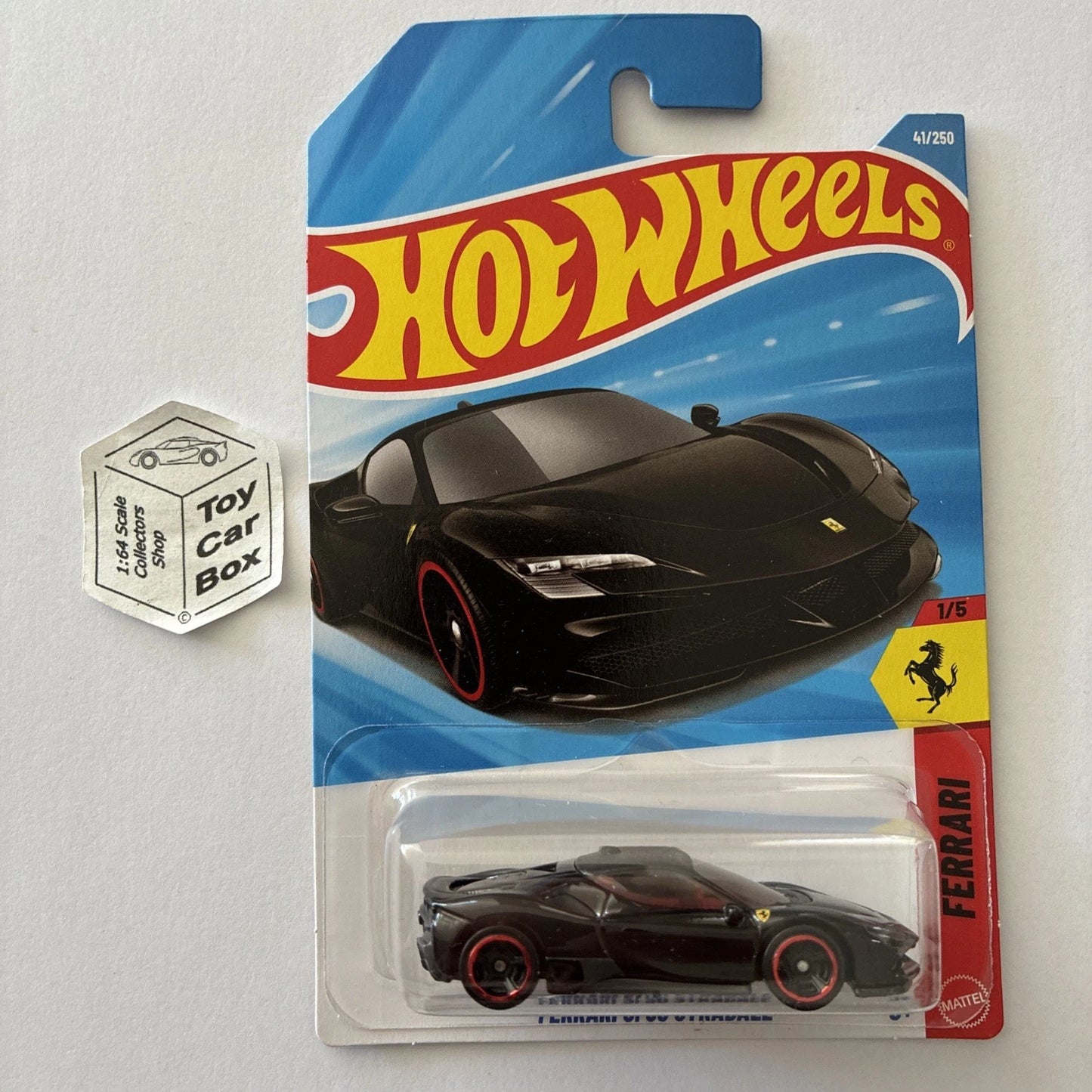 2026 HOT WHEELS #41 - Ferrari SF90 Stradale (Black #1 Ferrari - Long Card) A80