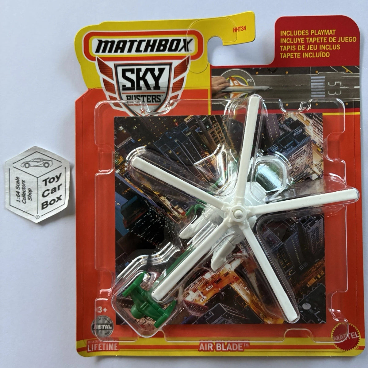 2024 MATCHBOX Sky Busters #18 - MBX Air Blade Helicopter (White & Green) D02g