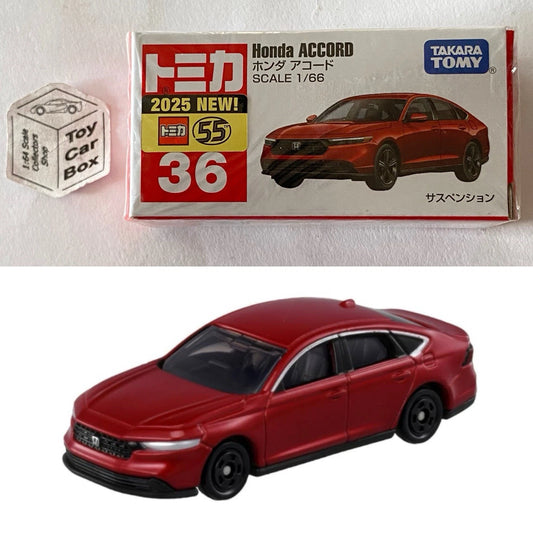 TOMICA Regular #36 - Honda Accord - Circa 2023- (Red - 1/66 Scale - Sealed) E50g
