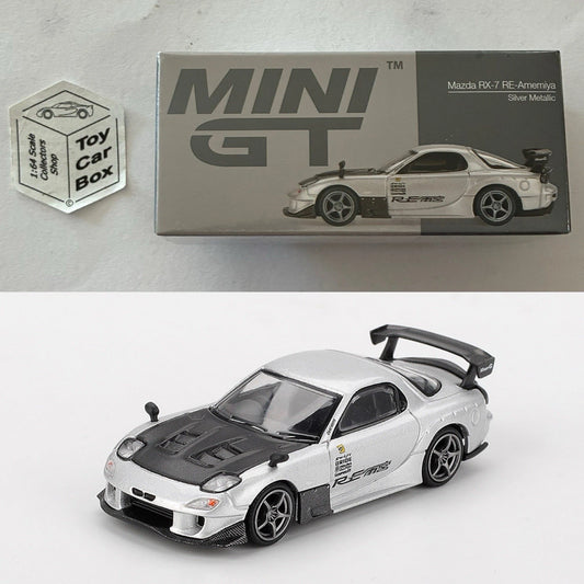Mini GT #1106 - Mazda RX-7 RE-Amemiya (Silver Metallic - 1/64 Scale -Boxed) N50g