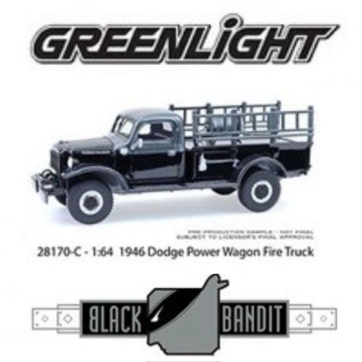GREENLIGHT - 1946 Dodge Power Wagon Truck (Black Bandit Series 30) J45g