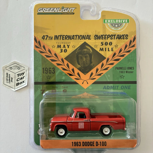 GREENLIGHT - 1963 Dodge D-100 (47th International Sweepstakes 500) J45g