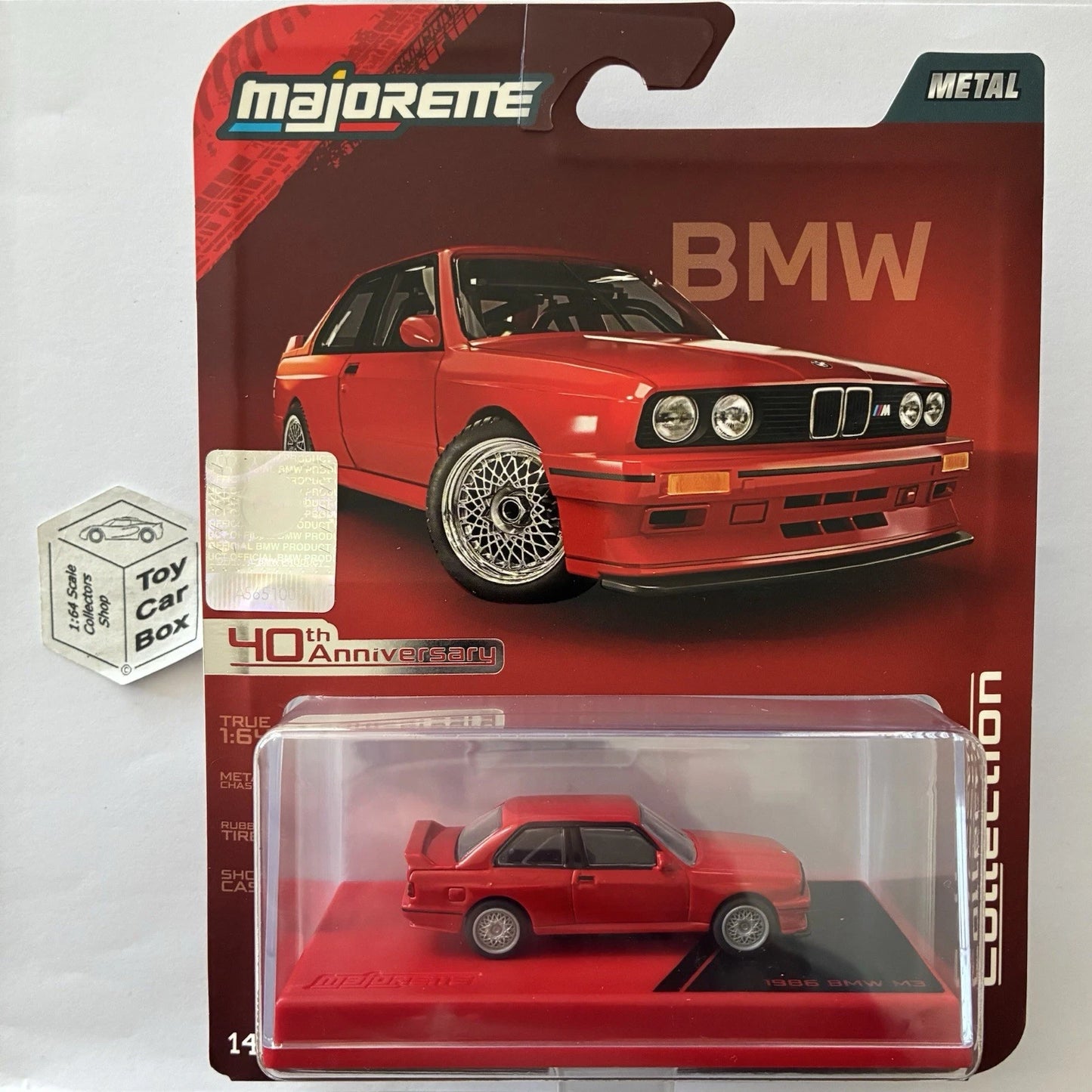 MAJORETTE - 1986 BMW M3 (Collection - True 1:64 & Display Case - Red) J38