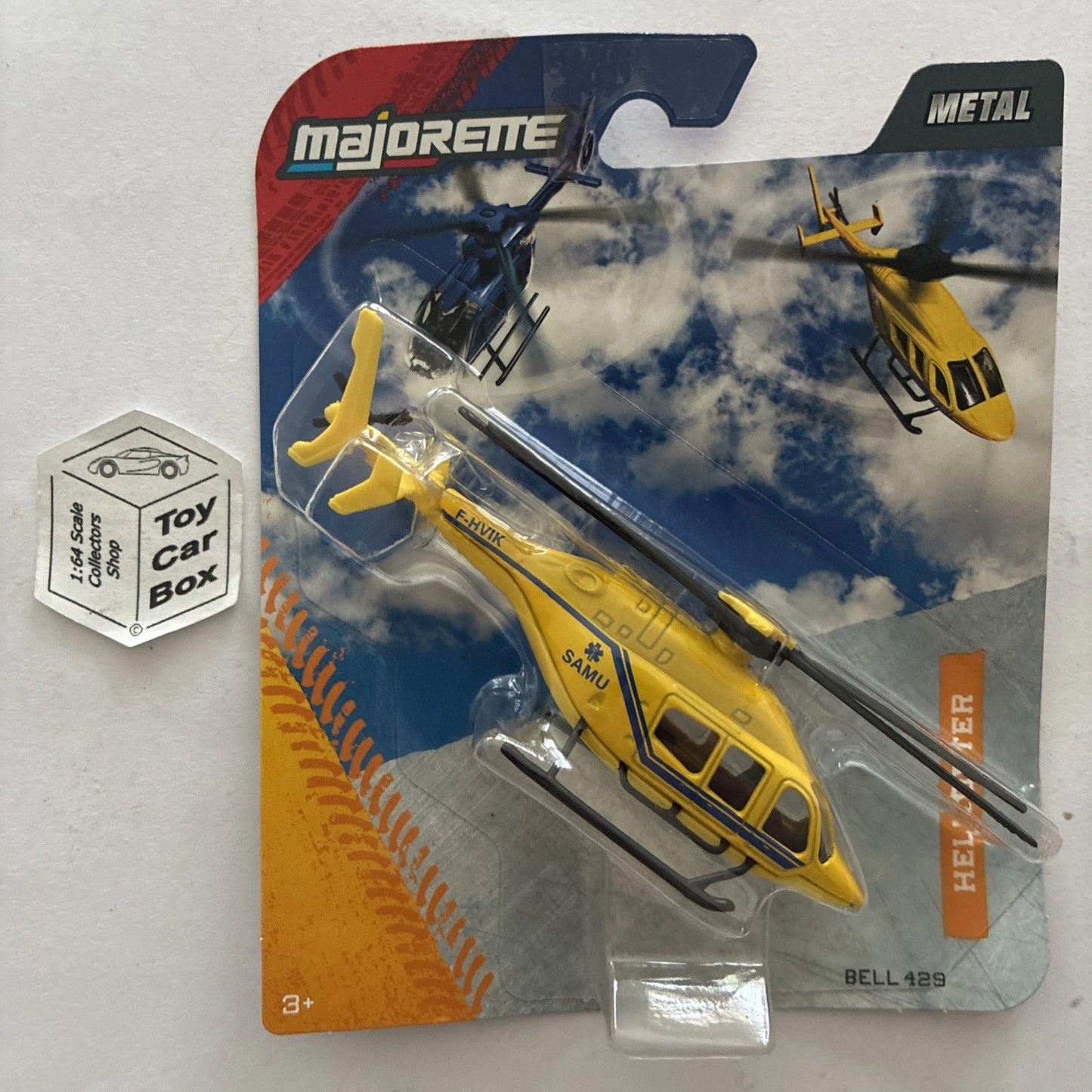 MAJORETTE Bell 429 Helicopter (SAMU - French SOS - New , But Card Not Flat) E64