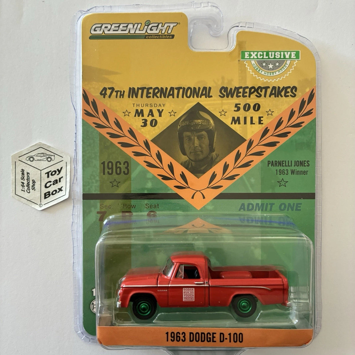 GREENLIGHT - 1963 Dodge D-100 (47th International Sweepstakes 500 - Chase) J45g