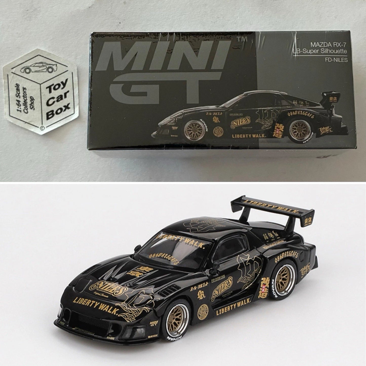Mini GT #1101 - Mazda RX-7 LB-Super Silhouette (Black - FD-Niles - 1/64) N50g