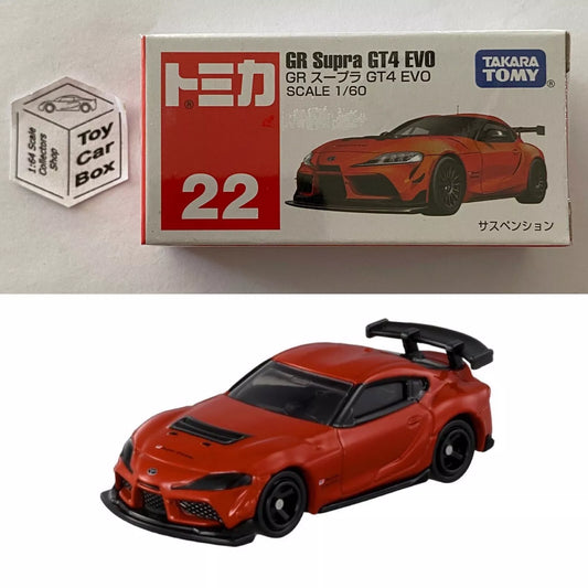 TOMICA Regular #22 - Toyota GR Supra GT4 Evo (Red - 1:60 Scale - Boxed) F00