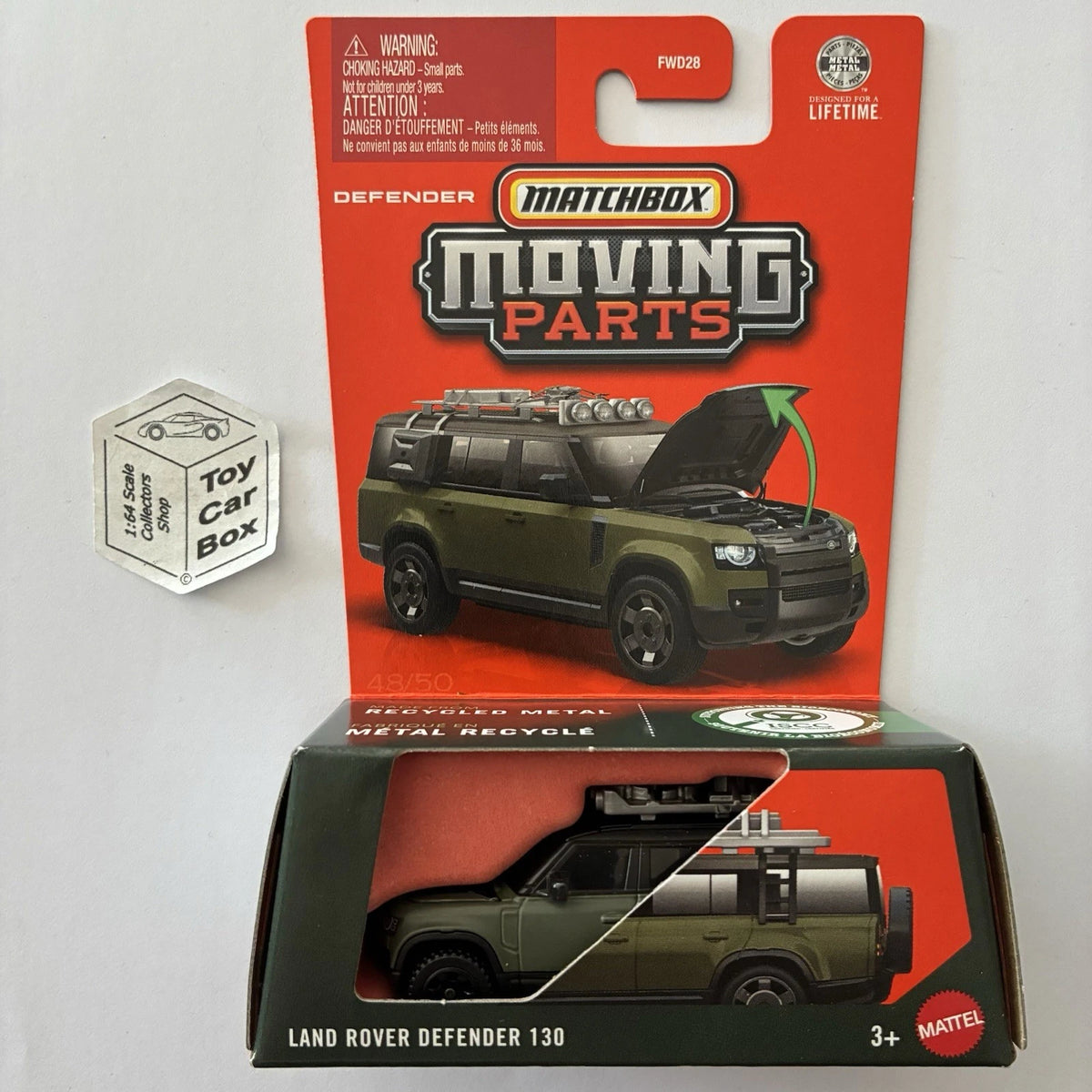 2026 MATCHBOX Moving Parts - Land Rover Defender 130 (Green #48 Opening Hood) D80