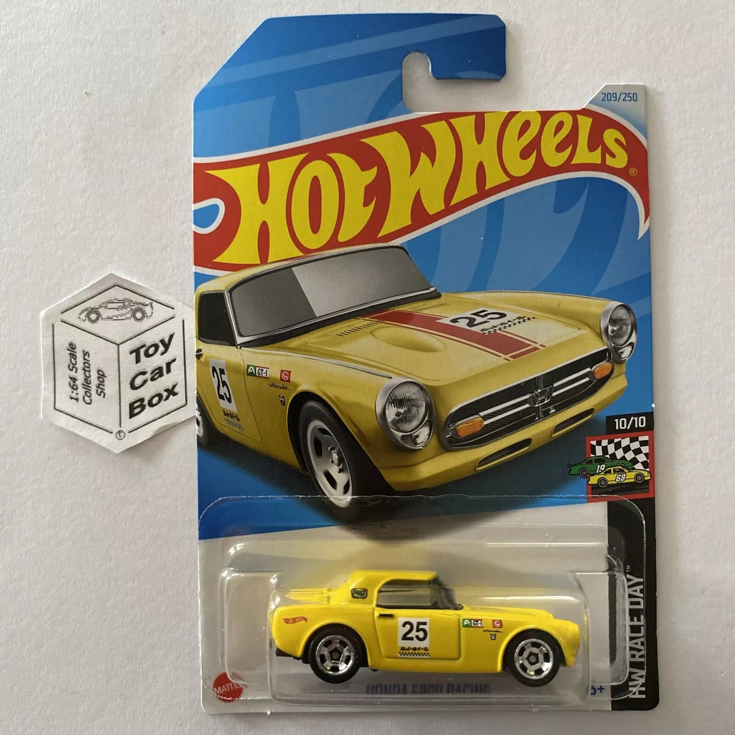 2024 HOT WHEELS #209 - Honda S800 Racing (Yellow #10 Race Day - Long Card) B64