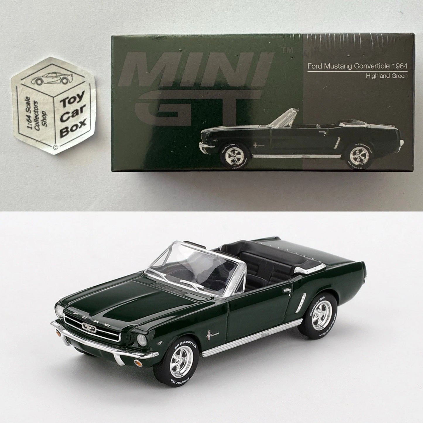 Mini GT #1166 - 1964 Ford Mustang Conbertible (Highland Green - 1/64) O26g