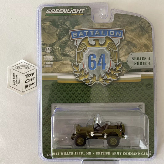 GREENLIGHT - 1942 Jeep Willys MB - British Army (1:64 Battalion Series 4) I91g