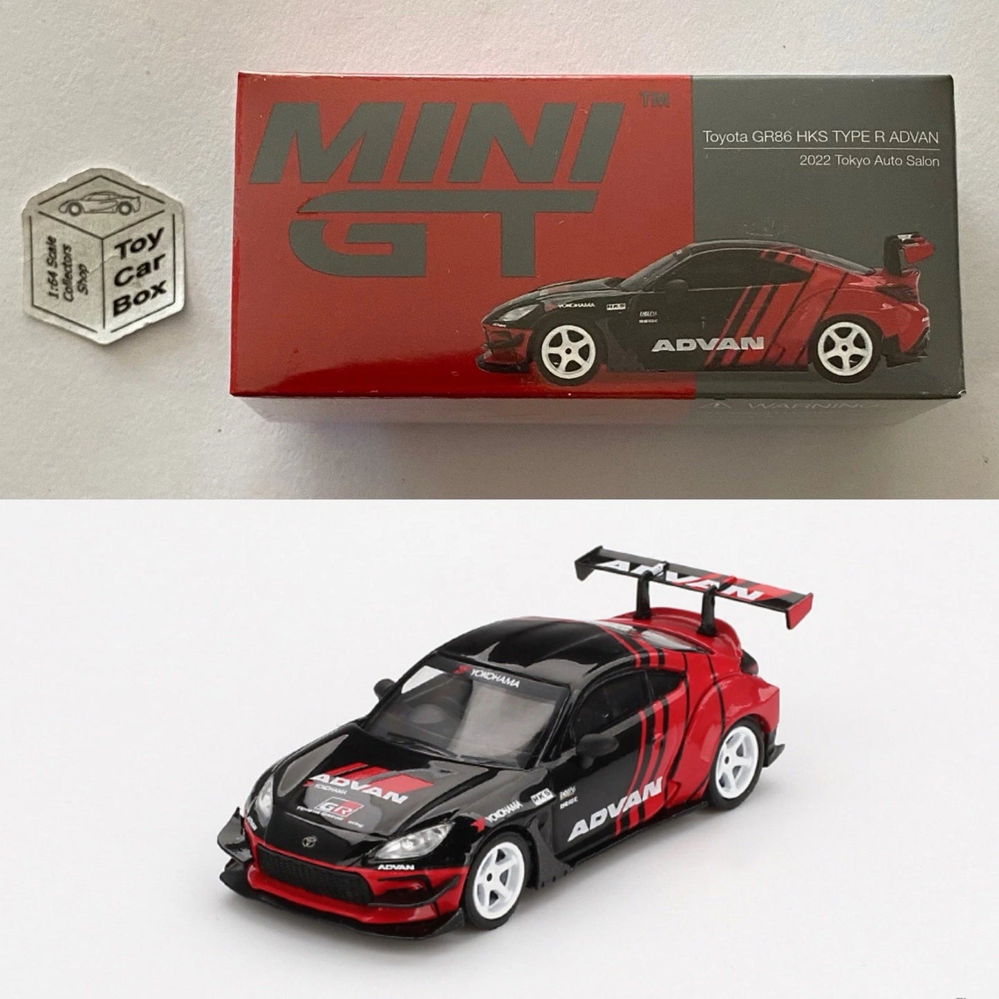 Mini GT #956 - Toyota GR86 HKD Type R Advan (2022 Tokyo Auto Salon - 1/64) L75g