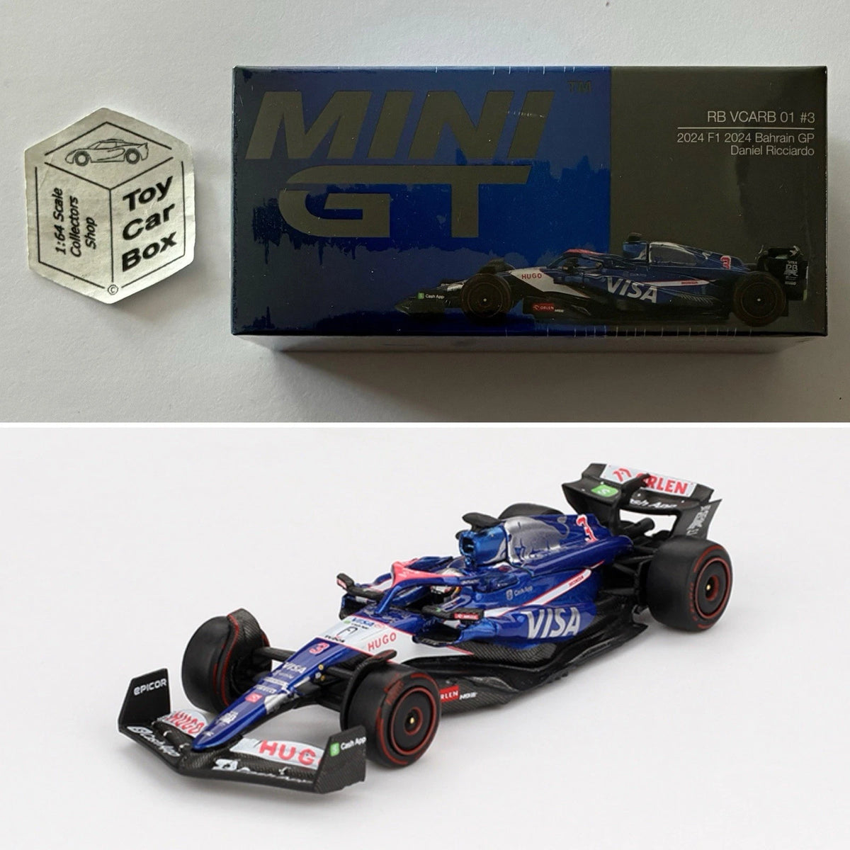 MINI GT #1006 - RB VCARB 01 (Formula 1 #3 D. Ricciardo 2024 Bahrain GP) N50g