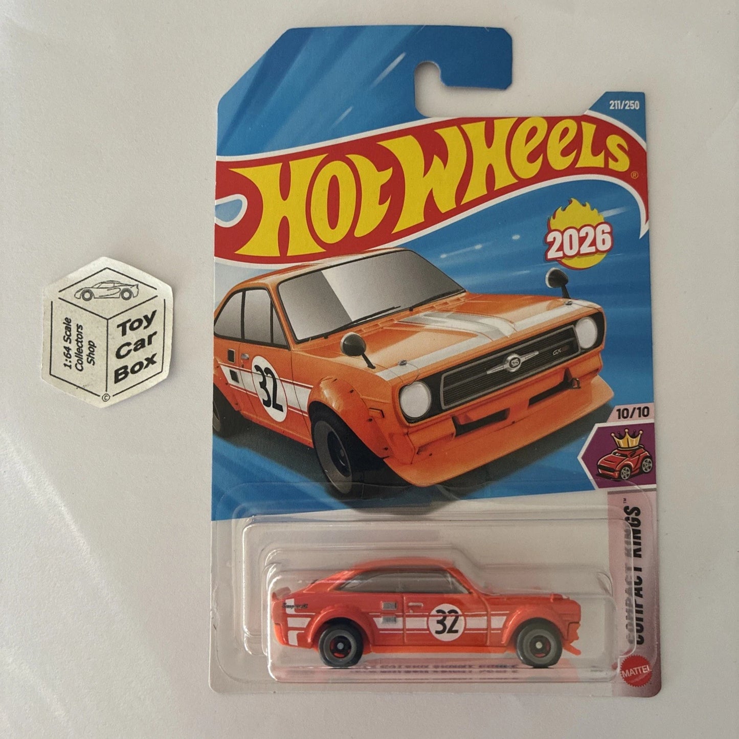 2026 HOT WHEELS #211 - 1972 Datsun Sunny Coupe (Orange - Long Card) A44