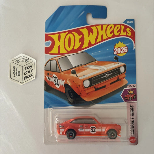 2026 HOT WHEELS #211 - 1972 Datsun Sunny Coupe (Orange - Long Card) A80