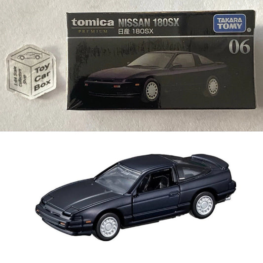 TOMICA Premium #06 - Nissan 180SX (Black - 1/62 Scale - Boxed) I10g