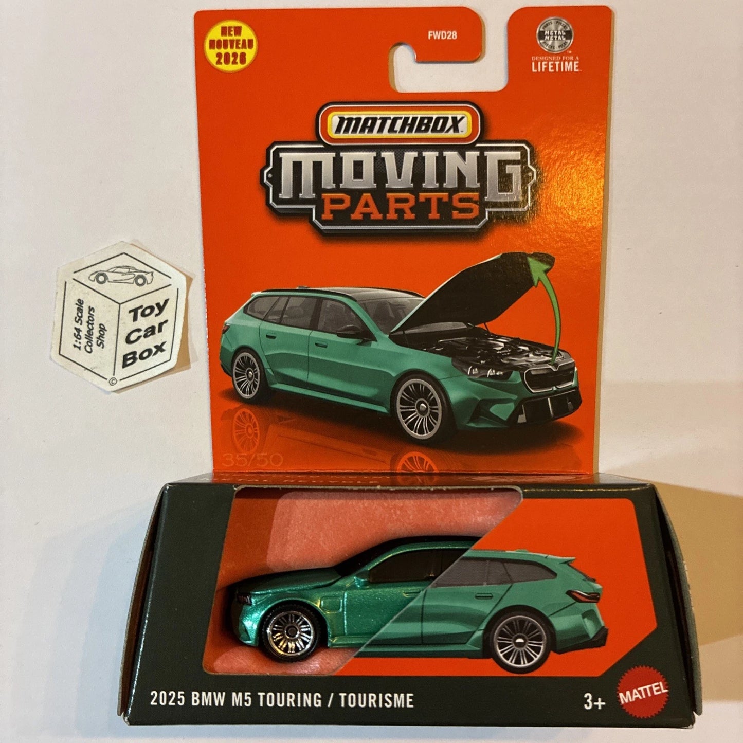 2026 MATCHBOX Moving Parts - 2025 BMW M5 Touring (Green #37 Opening Hood) E99