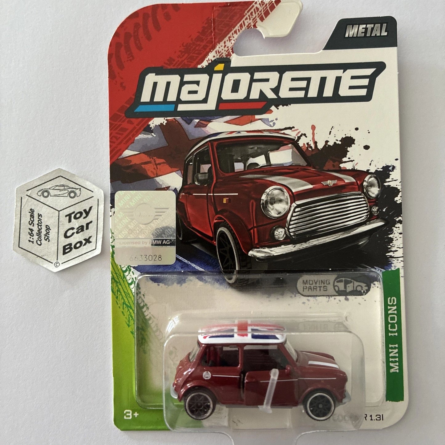 MAJORETTE Classic Mini Cooper 1.3l (Maroon - Premium Icons - Opening Doors) E53