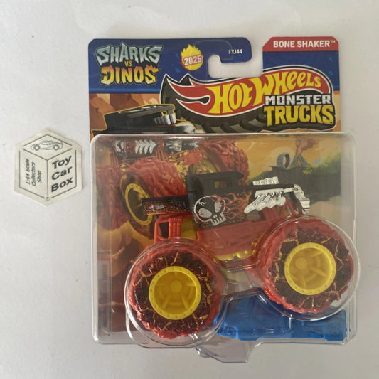 2025 HOT WHEELS Monster Trucks - Bone Shaker (Sharks Vs Dinos) C60