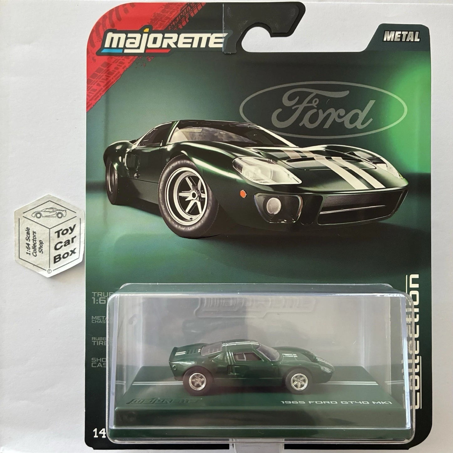 MAJORETTE - 1965 Ford GT40 Mk1 (Collection - 1:64 & Display Case - Green) J38
