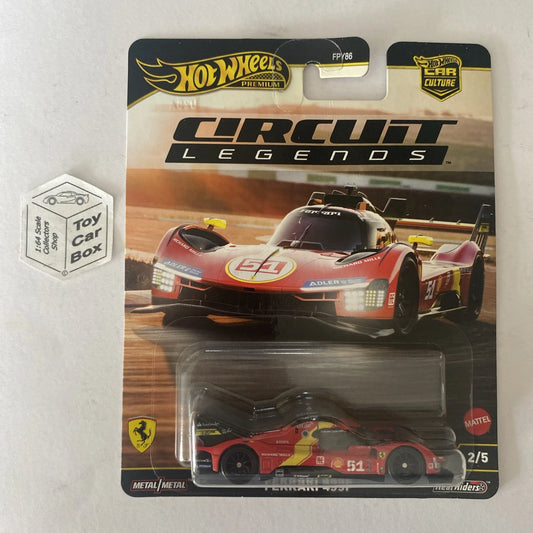 2025 HOT WHEELS Car Culture - Ferrari 499P (Red #2 Circuit Legends) H73g