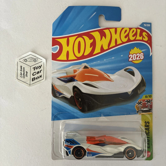 2026 HOT WHEELS #75 - X-Cceleron (White #6 Exoticars - Long Card) B64