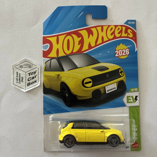 2026 HOT WHEELS #115 - Custom 2020 Honda E (Yellow #9 HW EV - Long Card) B00