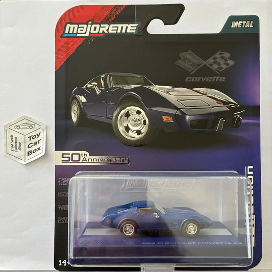 MAJORETTE - 1966 Chevy Corvette C3 (Collection - 1:64 & Display Case - Blue) J38