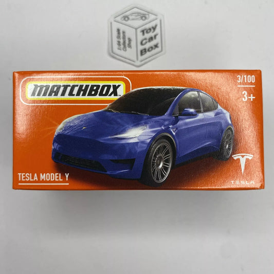 2024 MATCHBOX #3 - Tesla Model Y (Blue - Power Grab - Unopened) B80