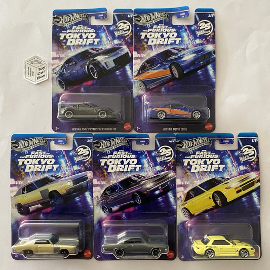 2026 HOT WHEELS - Fast & Furious Tokyo Drift 5 Car Set (Inc. Silvia & 350Z) S25