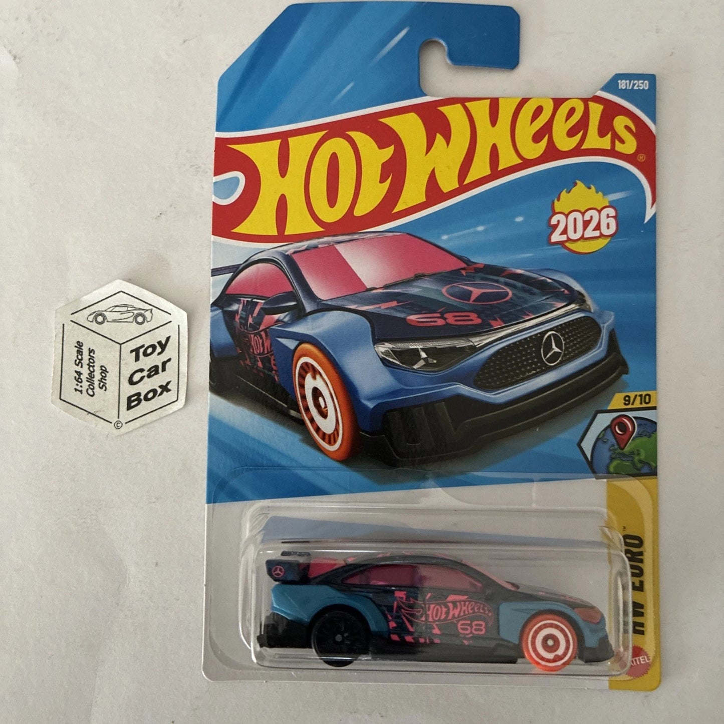 2026 HOT WHEELS #181 - Mercedes-Benz CLA HW (Blue #9 HW Euro - Long Card) A80