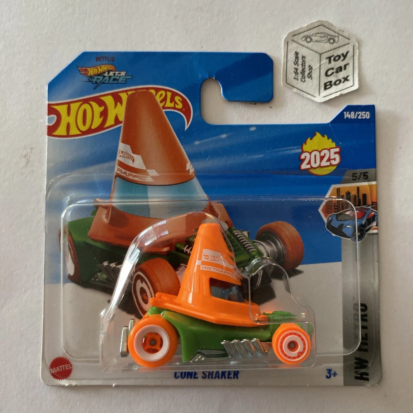 2025 HOT WHEELS #148 - Cone Shaker (Orange #5 HW Metro - Short Card) Z72