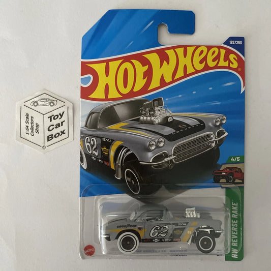 2025 HOT WHEELS #182 - ‘62 Corvette Gasser (Grey #4 HW Reverse Rake) A80