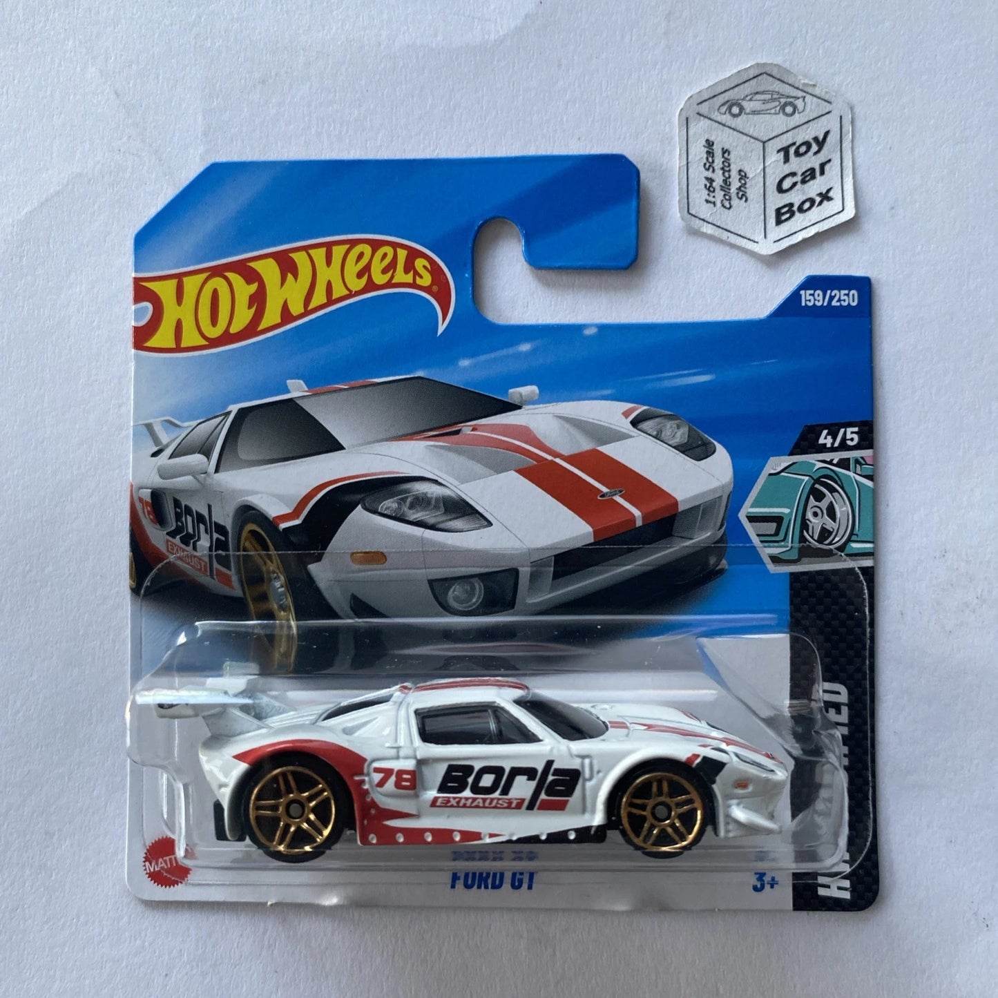 2025 HOT WHEELS #159 - Ford GT (White Borja #4 HW Modified - Short Card) Z72
