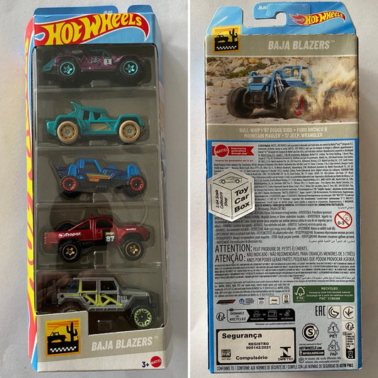 2025 HOT WHEELS Baja Blazers 5 Pack (inc. Dodge D100, Bronco R & Wrangler) G20