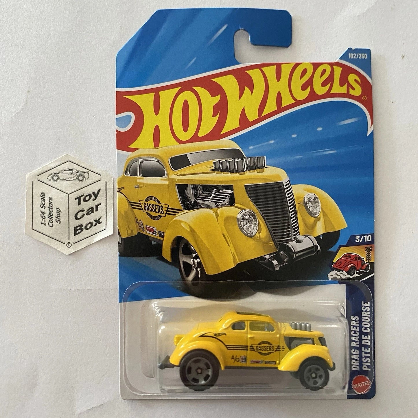 2026 HOT WHEELS #102 - Pass’N Gasser (Yellow #3 Drag Racers - Long Card) A80