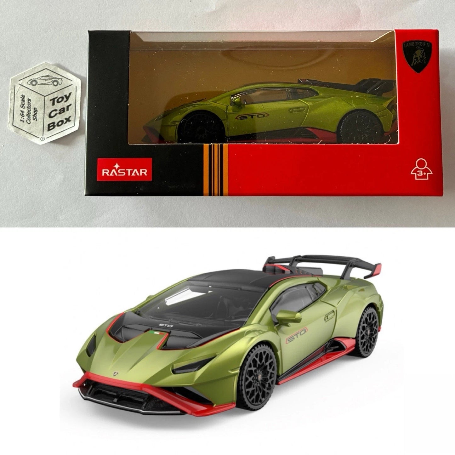 RASTAR 1/43 - Lamborghini Huracan STO (Green - Unopened Boxed) D55g