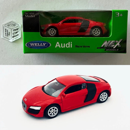 WELLY 1:60-64 - Audi R8 (Red #52318 - Boxed - See Notes) E01g
