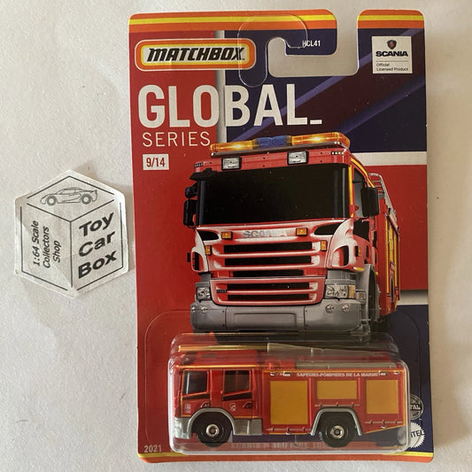 2021 MATCHBOX - Scania P360 Fire Truck (Sapeurs Pompiers #9 Global Series) C00g