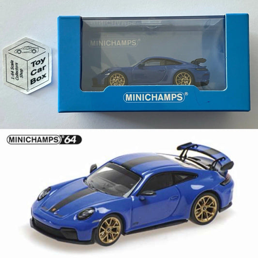 MINICHAMPS 64 - Porsche 911 (992.2) GT3 (Blue - 1:64 - Display Box) T50g