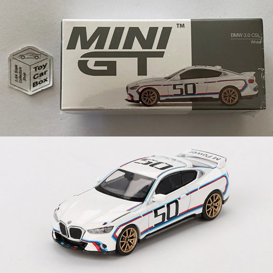 MINI GT #863 - 2023 BMW 3.0 CSL (White - 1/64 Scale) L75g