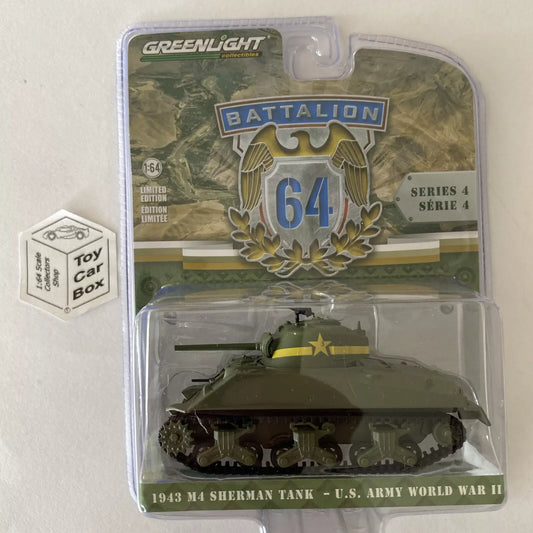 GREENLIGHT - 1943 M4 Sherman Tank US Army World War 2 (Battalion Series 4) I91g