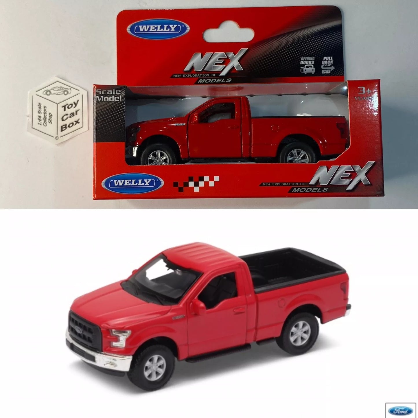 WELLY NEX 1/38 - 2015 Ford F-150 Regular Cab (Red #43701 - Boxed) E00