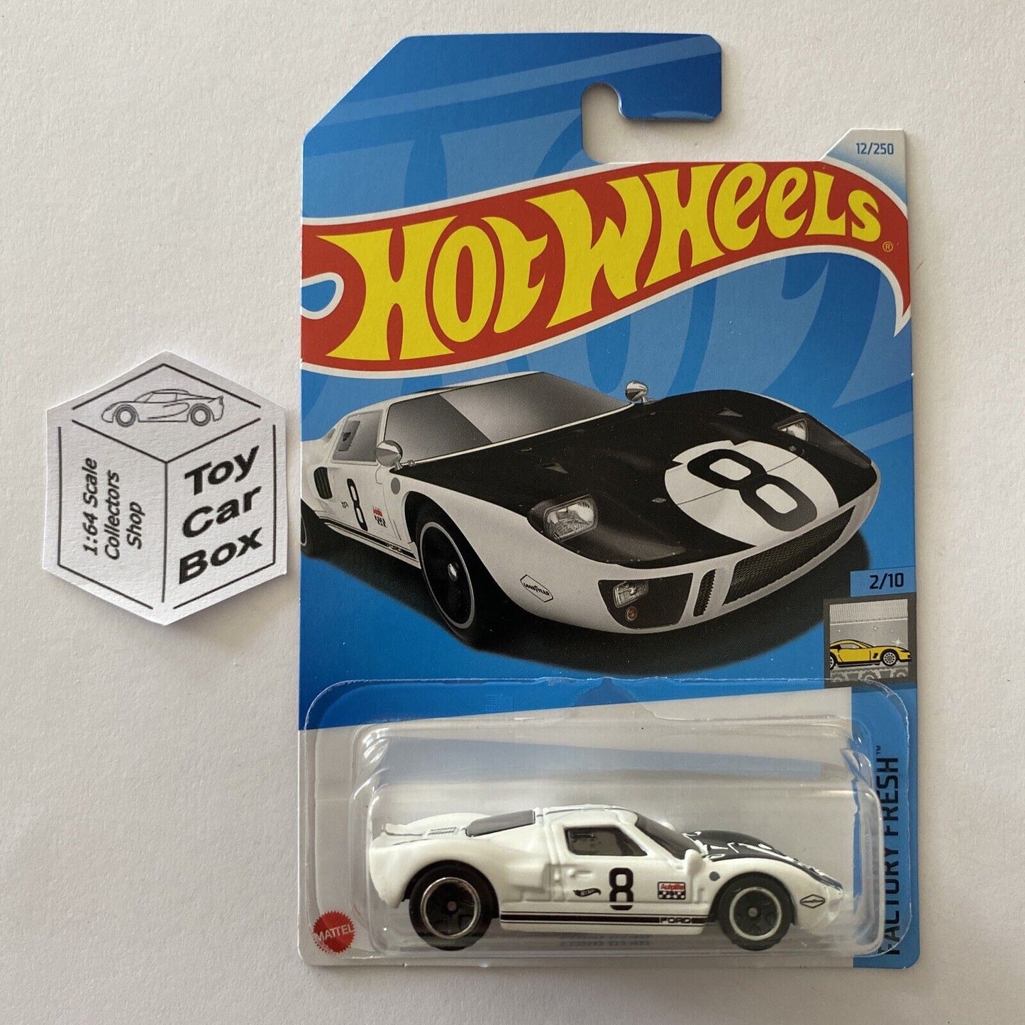 SALE - 2024 HOT WHEELS #12 - Ford GT40 (White #2 Factory Fresh - Long Card) A75