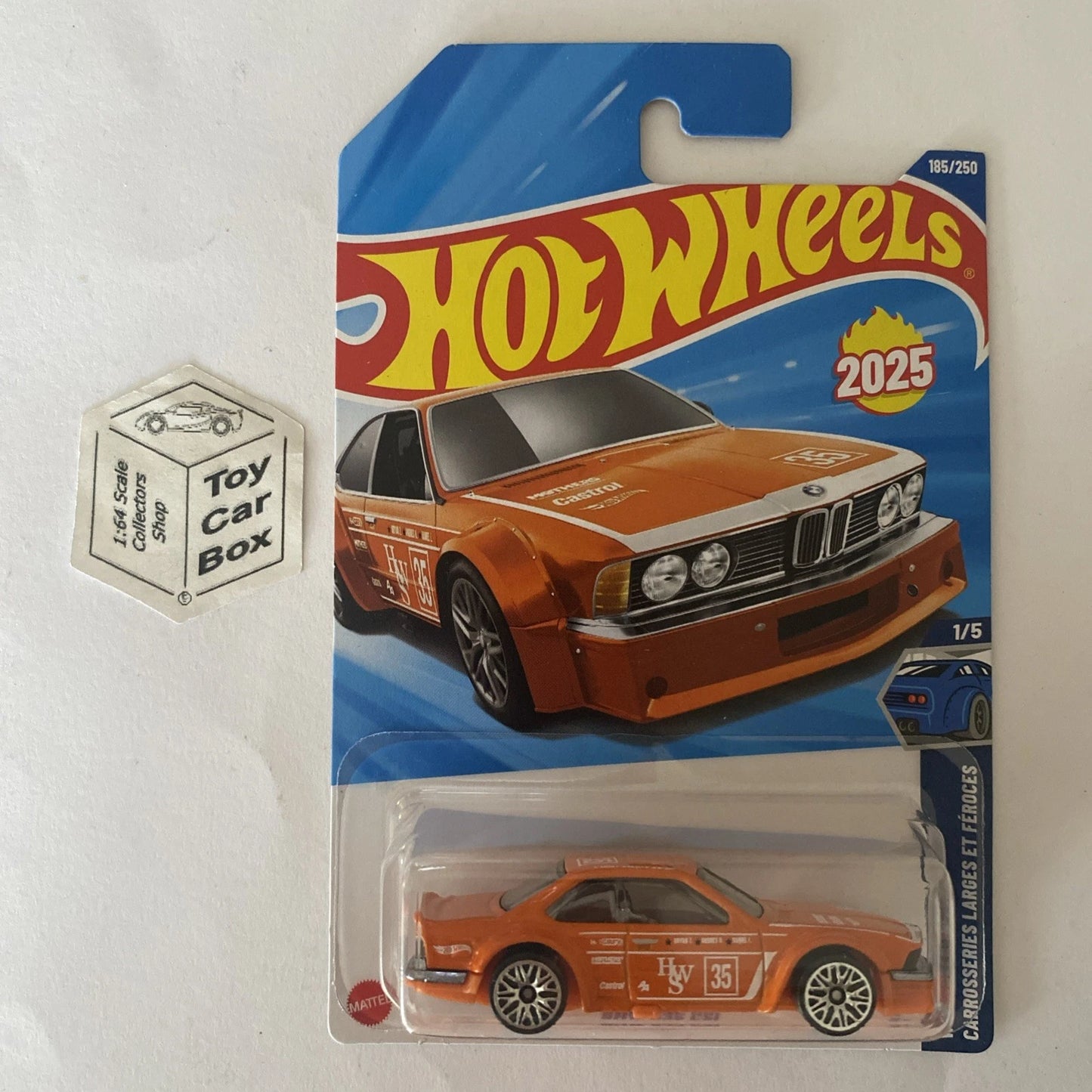 2025 HOT WHEELS #185 - BMW 635 CSI (Orange #1 Wild Widebody - Long Card) A80