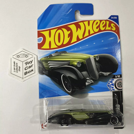 2025 HOT WHEELS #24 - Custom Cadillac Fleetwood (Green #1 Rod Squad - Long) A80