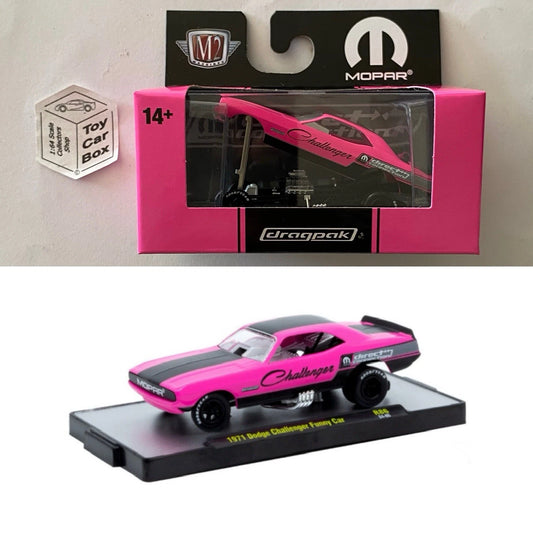 M2 MACHINES - 1971 Dodge Challenger Funny Car (Pink - Detroit Muscle R86) L92g