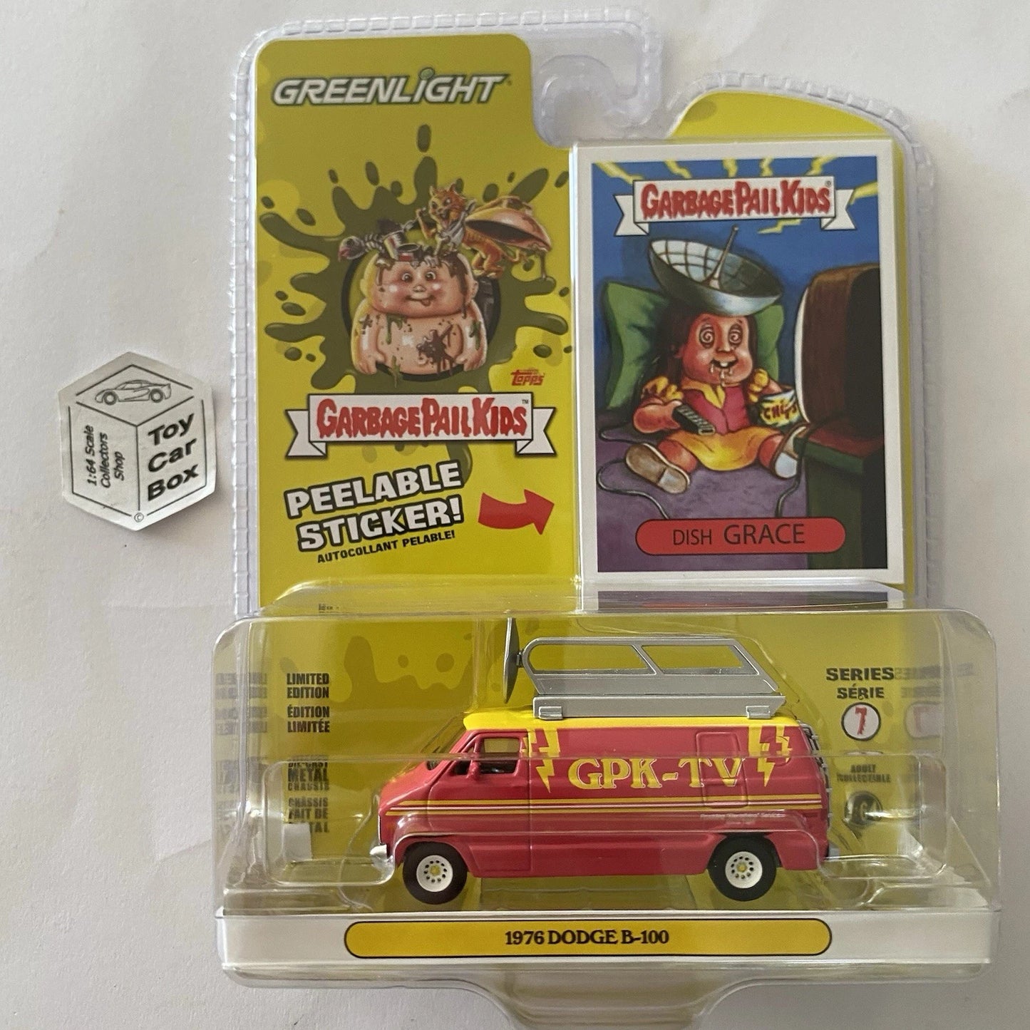 GREENLIGHT - 1976 Dodge B-100 (Pink ‘GPK-TV’ Garbage Paul Kids S7) J45g
